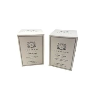 Aquiesse LOT LUXE LINEN & Gardenia 6.5 oz 55 hours Soy Wax Luxury Scented Candle